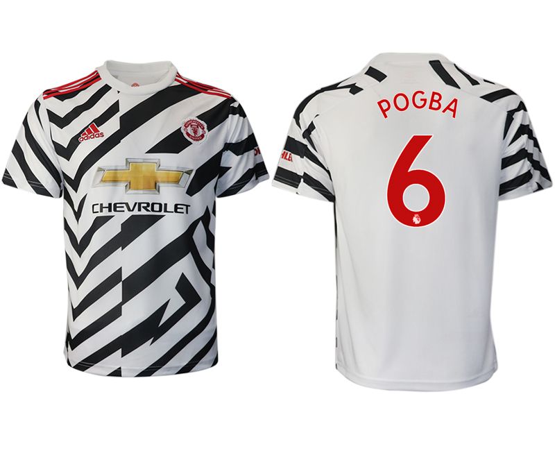 Men 2020-2021 club Manchester United away aaa version #6 white Soccer Jerseys